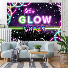 Lofaris Bokeh Pueple Star Lets Glow Crazy Happy Birthday Backdrop