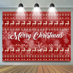 Lofaris Bokeh Snowflake Deer Red Merry Christmas Backdrop