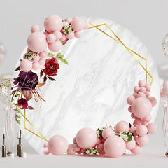 Bold Red Flowers Roses Round Backdrop For Elegant Party Celebration