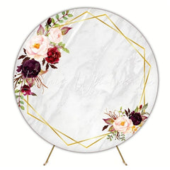 Bold Red Flowers Roses Round Backdrop For Elegant Party Celebration