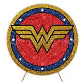 Bold Wonder Woman Super Heroes Round Backdrop For Action Party Fun