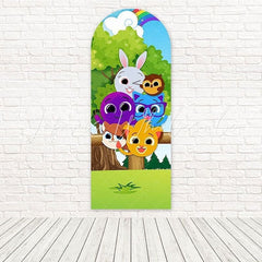 Bolofofo Forest Cartoon Fun Trees Arch Backdrop For Playful Party