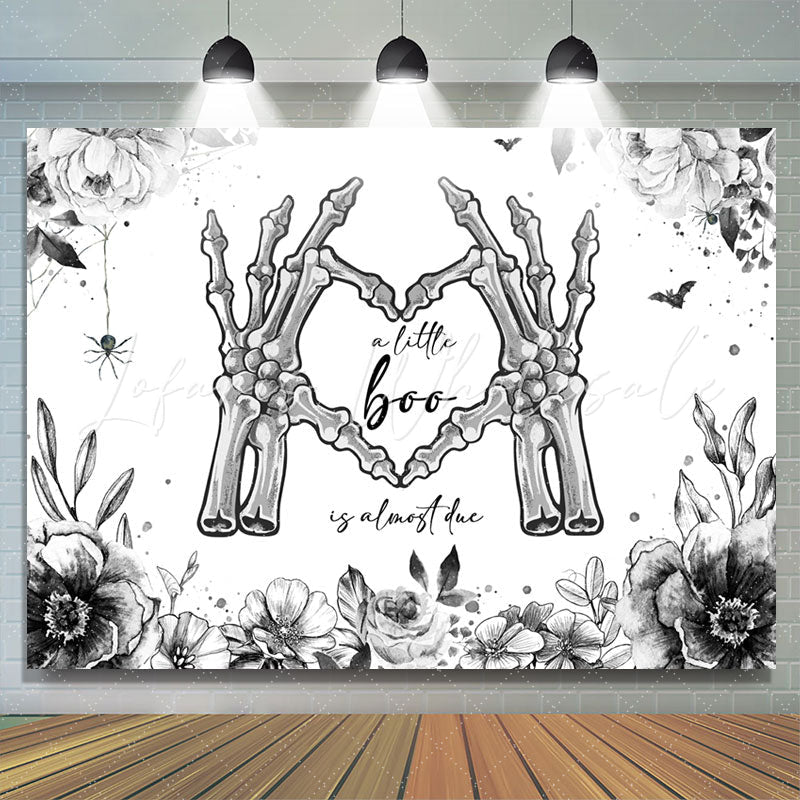 Lofaris Boo Hand Bones Floral Halloween Baby Shower Backdrop