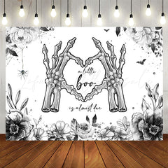 Lofaris Boo Hand Bones Floral Halloween Baby Shower Backdrop
