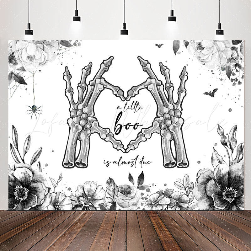 Lofaris Boo Hand Bones Floral Halloween Baby Shower Backdrop