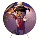 Boo Monsters Cartoon Round Backdrop For Kids Birthday Party