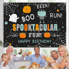 Lofaris Boo Run Spooktacular Fun Halloween Birthday Backdrop
