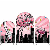 Lofaris Boom Night City Pink Sky Birthday Arch Backdrop Kit
