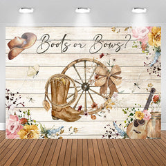 Lofaris Boots Or Bows Cowboy Baby Gender Reveal Backdrop