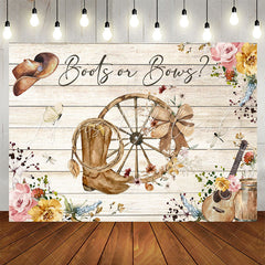 Lofaris Boots Or Bows Cowboy Baby Gender Reveal Backdrop