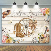 Lofaris Boots Or Bows Cowboy Baby Gender Reveal Backdrop