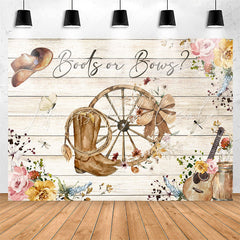 Lofaris Boots Or Bows Cowboy Baby Gender Reveal Backdrop
