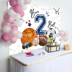 Lofaris Born 2 Ball Green Lawn Sports Backdrop For Birthday