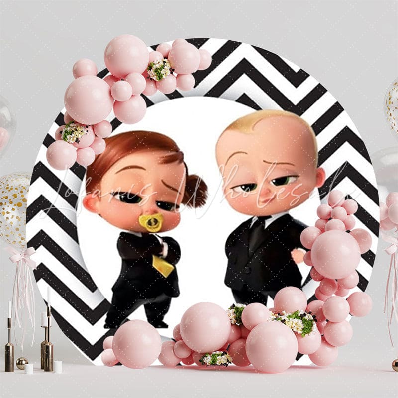 Boss Baby Celebration Round Backdrop For Adorable Birthday Theme