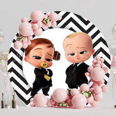 Boss Baby Celebration Round Backdrop For Adorable Birthday Theme