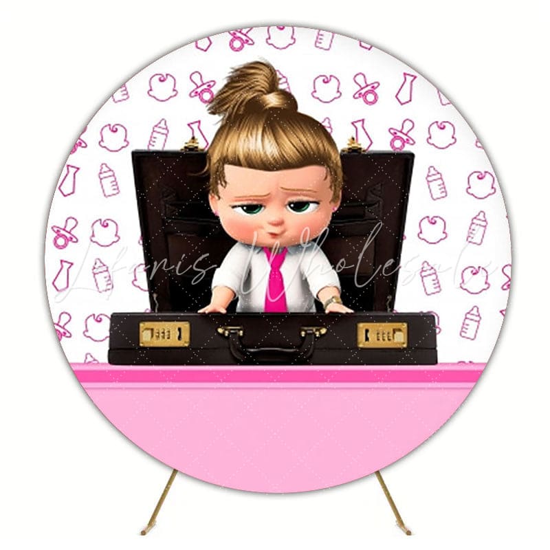 Boss Baby Celebration Round Backdrop For Fun Kids Birthday