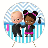 Boss Baby Celebration Round Backdrop For Fun Kids Birthday Party