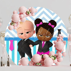 Boss Baby Celebration Round Backdrop For Fun Kids Birthday Party