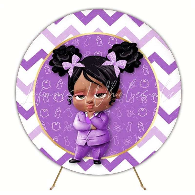Boss Baby Celebration Round Backdrop For Kids Birthday Party