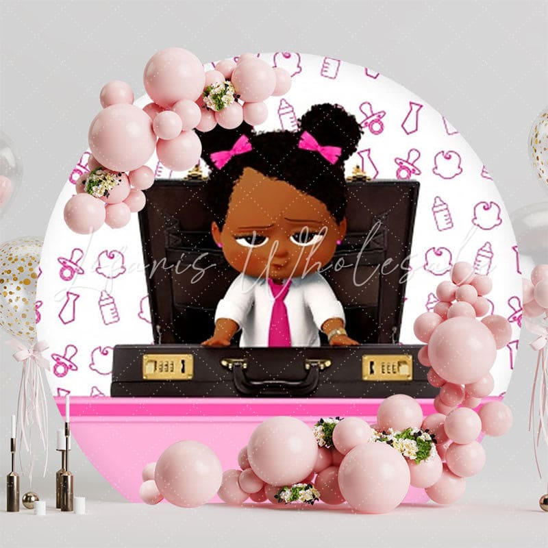 Boss Baby Round Backdrop For Kids Birthday Party Celebration