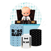Boss Baby Themed Round Backdrop and Cylinder Kit for Parties