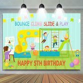 Lofaris Bounce Climb Slide And Play Happy 5Th Birthday Backdrop