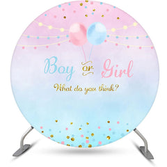 Lofaris Boy Or Girl Balloon Round Gender Reveal Backdrop