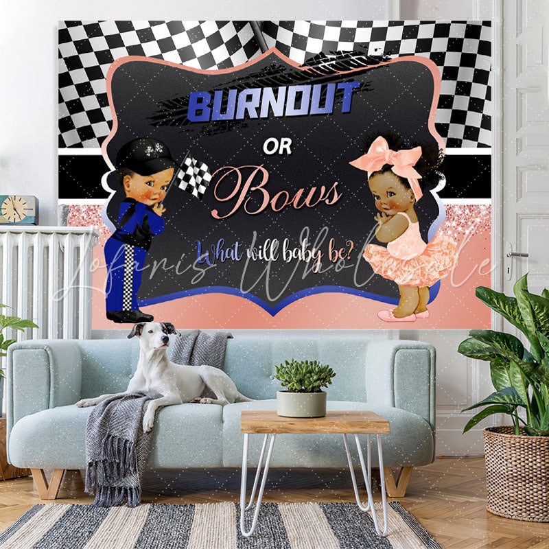 Lofaris Cute Burnout Bows Gender Reveal Party Backdrop