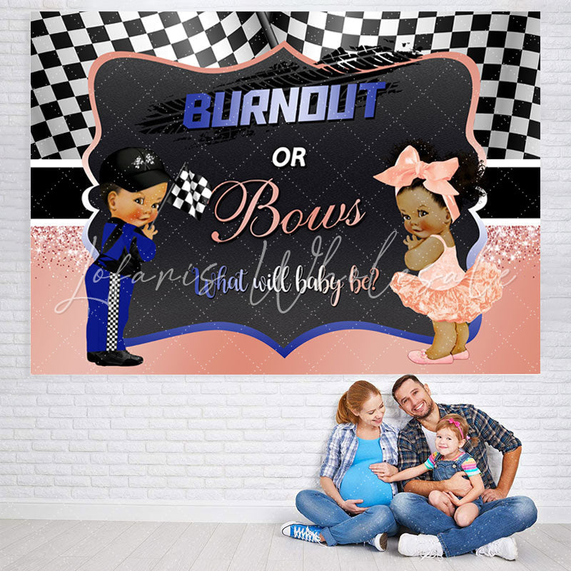 Lofaris Cute Burnout Bows Gender Reveal Party Backdrop