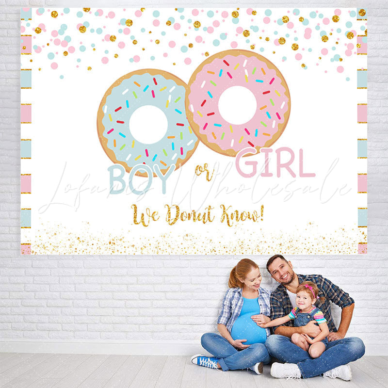 Lofaris Cute Donut Glitter Baby Shower Party Backdrop