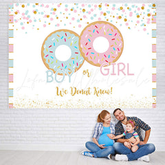 Lofaris Cute Donut Glitter Baby Shower Party Backdrop