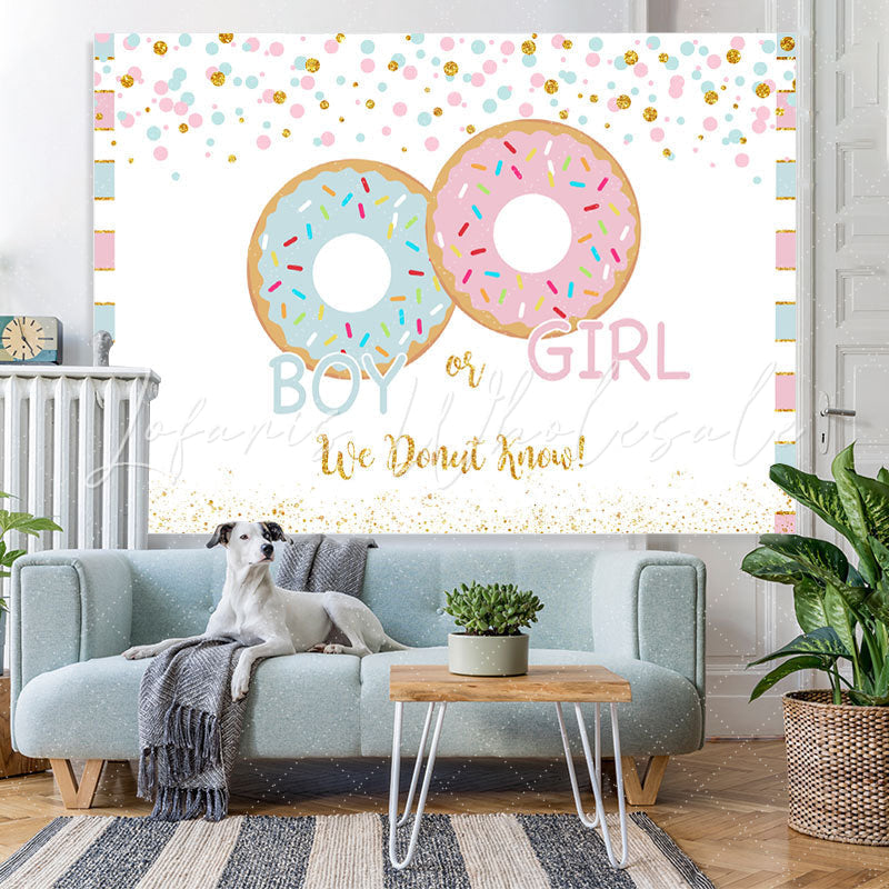 Lofaris Cute Donut Glitter Baby Shower Party Backdrop