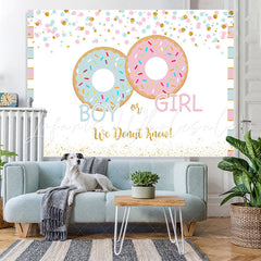 Lofaris Cute Donut Glitter Baby Shower Party Backdrop
