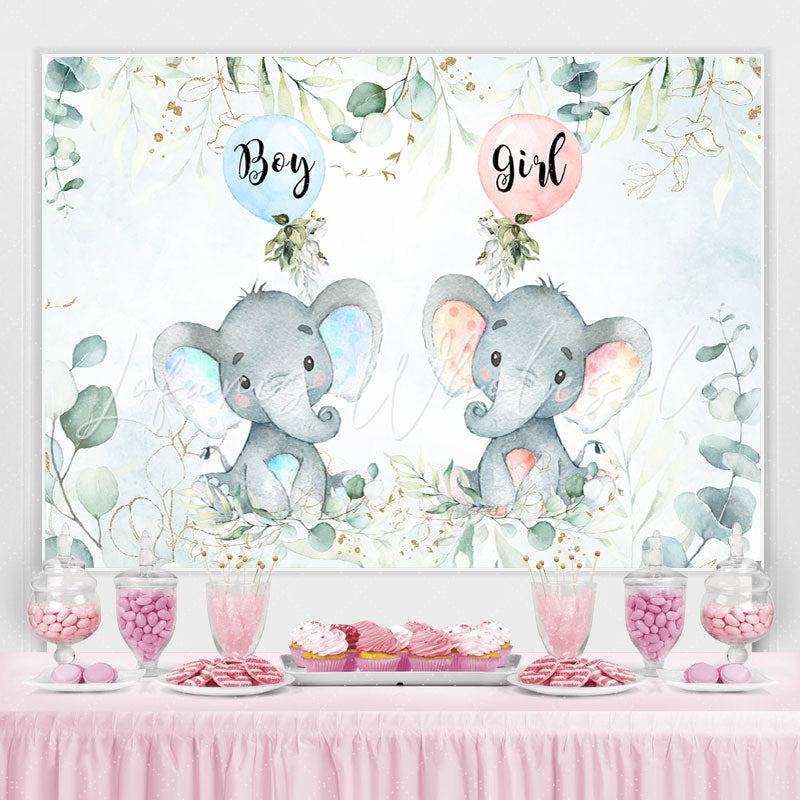 Lofaris Cute Green Plants Balloon Baby Shower Backdrop