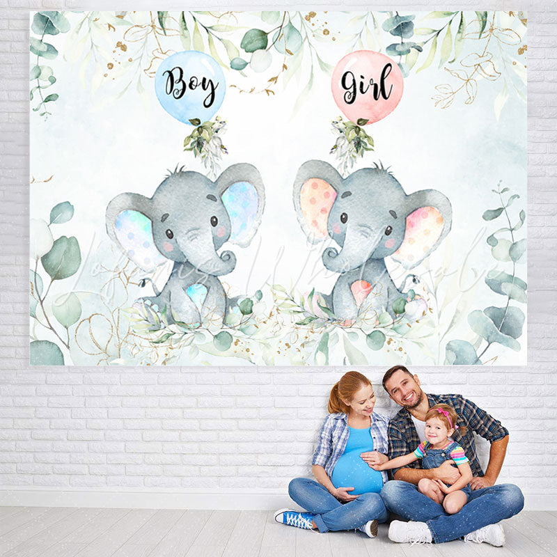 Lofaris Cute Green Plants Balloon Baby Shower Backdrop