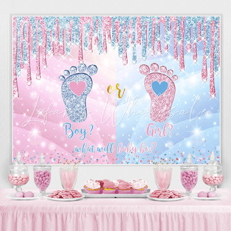 Lofaris Cute Pink and Blue Bokeh Baby Shower Backdrop