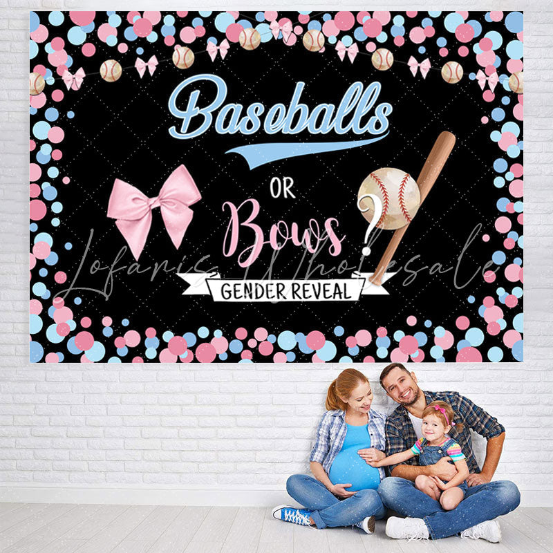 Lofaris Cute Pink and Blue Dots Baby Shower Backdorp
