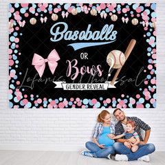 Lofaris Cute Pink and Blue Dots Baby Shower Backdorp