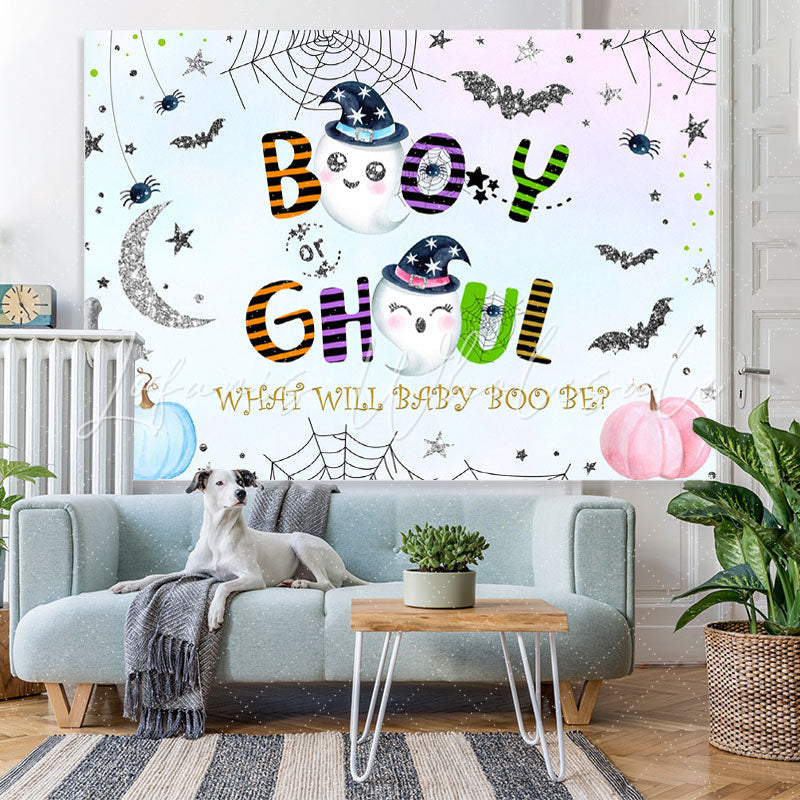 Lofaris Cute Pink Pumpkin Halloween Baby Shower Backdrop