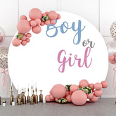 Lofaris Boy Or Girl White Round Backdrop For Gender Reveal