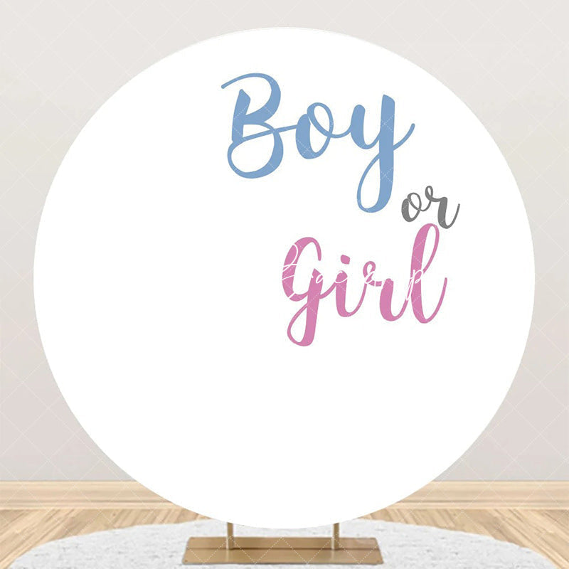 Lofaris Boy Or Girl White Round Backdrop For Gender Reveal