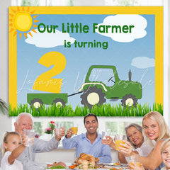 Lofaris Boys 2Nd Birthday Backdrop Farmer
