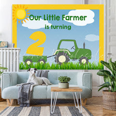 Lofaris Boys 2Nd Birthday Backdrop Farmer