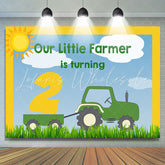 Lofaris Boys 2Nd Birthday Backdrop Farmer