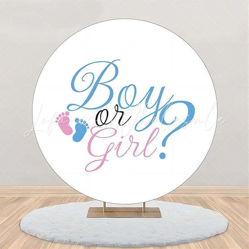 Lofaris Boys Or Girls Footprint Round Gender Reveal Backdrop