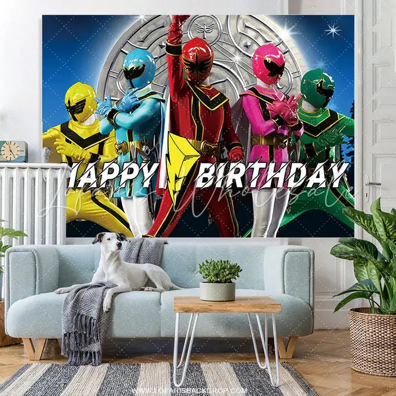 Lofaris Power Ranger Teenager Happy Birthday Party Banner