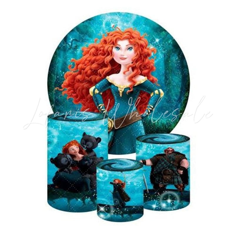 Brave Themed Round Backdrop and Cylinders Kit for Events