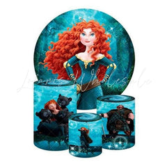 Brave Themed Round Backdrop and Cylinders Kit for Events
