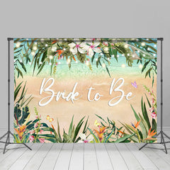Lofaris Bride To Be Floral Sand Sea Bridal Shower Backdrop