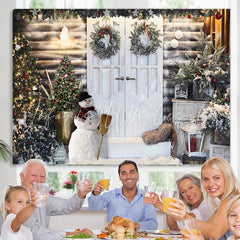 Lofaris Bright And White Christmas Trees Outside The Door